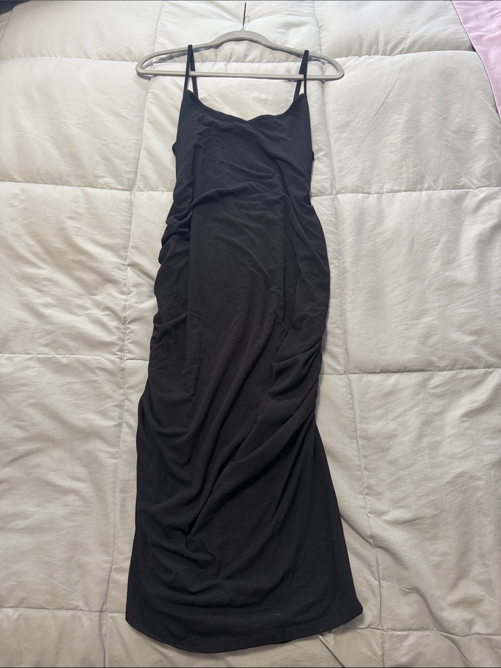 SHEIN Black Maxi Slip Dress with Spaghetti Straps